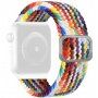 Řemínek s copánkovým vzorem pro Apple Watch 42mm / 41mm / 40mm / 38mm - duhový