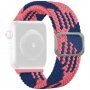 Řemínek s copánkovým vzorem pro Apple Watch 42mm / 41mm / 40mm / 38mm - modrorůžový