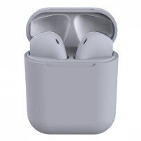 InPods 12 bezdrátová bluetooth sluchátka s nabíjecím pouzdrem pro Apple zařízení - šedá