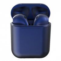 InPods 12 bezdrátová bluetooth sluchátka s nabíjecím pouzdrem pro Apple zařízení - safírově modrá
