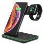 Z5 3v1 bezdrátový stojánek pro iPhone / Apple Watch s Lightning konektorem pro AirPods - 15W - černý