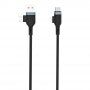 Wiwu 4v1 opletený datový a nabíjecí kabel USB-A / USB-C / Lightning pro iPhone / iPad / iPod / AirPods - 1,2 m - černý