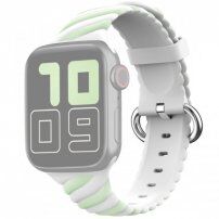 Propletený silikonový řemínek pro Apple Watch Ultra 49mm / 46mm / 45mm / 44mm / 42mm - bílozelený