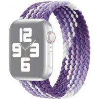 Nylonový řemínek s barevným copánkovým vzorem pro Apple Watch 42mm / 41mm / 40mm / 38mm - S - fialový