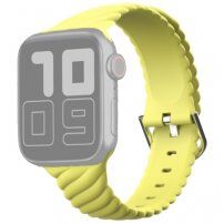 Propletený silikonový řemínek pro Apple Watch Ultra 49mm / 46mm / 45mm / 44mm / 42mm - žlutý