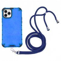 Nárazuvzdorný kryt se strukturou včelí plástve a šňůrkou pro iPhone 11 Pro - modrý