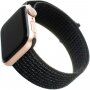 FIXED Nylon Strap nylonový řemínek pro Apple Watch Ultra 49mm / 46mm / 45mm / 44mm / 42mm - reflexně černý