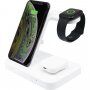 FIXED Powerstation 3v1 stojánek s bezdrátovým nabíjením pro iPhone / Apple Watch / AirPods - bílý