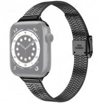 Tenký řemínek z nerezové oceli pro Apple Watch Ultra 49mm / 46mm / 45mm / 44mm / 42mm - černý