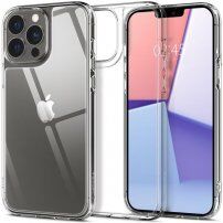Spigen Quartz Hybrid lesklý kryt se skleněnou zadní stranou pro iPhone 13 Pro Max - čirý