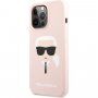 Karl Lagerfeld Karl Head silikonový kryt pro iPhone 13 Pro Max - světle růžový