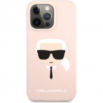 Karl Lagerfeld Karl Head silikonový kryt pro iPhone 13 Pro Max - světle růžový