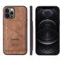 Taokkim ochranný kryt z PU kůže s kapsou v retro stylu pro iPhone 12 Pro Max - hnědý