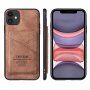 Taokkim ochranný kryt z PU kůže s kapsou v retro stylu pro iPhone 11 Pro - hnědý