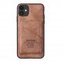 Taokkim ochranný kryt z PU kůže s kapsou v retro stylu pro iPhone 11 Pro - hnědý
