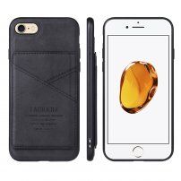 Taokkim ochranný kryt z PU kůže s kapsou v retro stylu pro iPhone 6 / 6S - černý