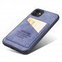 Taokkim ochranný kryt z PU kůže s kapsou v retro stylu pro iPhone 11 Pro - modrý