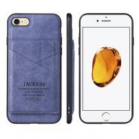 Taokkim ochranný kryt z PU kůže s kapsou v retro stylu pro iPhone 6 Plus / 6S Plus - modrý