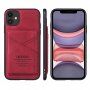 Taokkim ochranný kryt z PU kůže s kapsou v retro stylu pro iPhone 11 Pro Max - červený