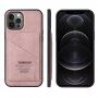 Taokkim ochranný kryt z PU kůže s kapsou v retro stylu pro iPhone 12 Pro Max - růžový