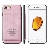 Taokkim ochranný kryt z PU kůže s kapsou v retro stylu pro iPhone 6 Plus / 6S Plus - růžový