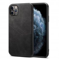 Ochranný kryt s kapsou z PU kůže pro iPhone 11 Pro Max - černý