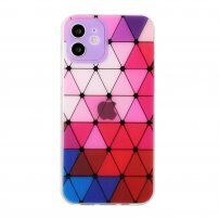 Měkký kryt se vzorem vitráže pro iPhone 12 mini - fialový