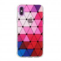 Měkký kryt se vzorem vitráže pro iPhone X / XS - fialový