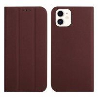 Magnetické flipové pouzdro pro iPhone 12 mini - hnědé