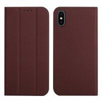 Magnetické flipové pouzdro pro iPhone X / XS - hnědé