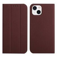 Magnetické flipové pouzdro pro iPhone 13 - hnědé