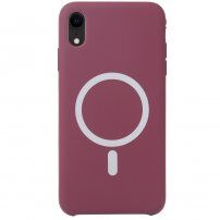 Silikonový kryt s MagSafe pro iPhone XR - vínový