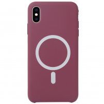 Silikonový kryt s MagSafe pro iPhone XS Max - vínový