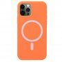 Silikonový kryt s podporou MagSafe nabíjení pro iPhone 13 Pro Max - oranžový