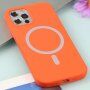 Silikonový kryt s podporou MagSafe nabíjení pro iPhone 13 Pro Max - oranžový