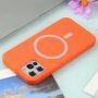 Silikonový kryt s podporou MagSafe nabíjení pro iPhone 13 Pro Max - oranžový