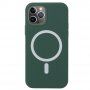 Silikonový kryt s MagSafe pro iPhone 11 Pro Max - tmavě zelený