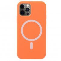 Silikonový kryt s MagSafe pro iPhone 12 Pro Max - oranžový