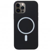 Silikonový kryt s MagSafe pro iPhone 12 Pro Max - černý
