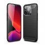 Odolný kryt s broušenou texturou pro iPhone 13 Pro - černý