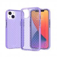 Ochranný transparentní kryt se vzorem pro iPhone 13 Pro - fialový