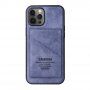 Taokkim ochranný kryt z PU kůže s kapsou v retro stylu pro iPhone 13 Pro Max - modrý