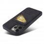 Taokkim ochranný kryt z PU kůže s kapsou v retro stylu pro iPhone 13 Pro - černý