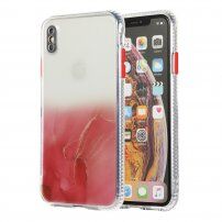 Mramorovaný kryt odolný proti poškrábání pro iPhone XS Max - červený