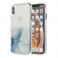 Mramorovaný kryt odolný proti poškrábání pro iPhone X / XS - světle modrý