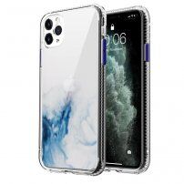 Mramorovaný kryt odolný proti poškrábání pro iPhone 11 - světle modrý