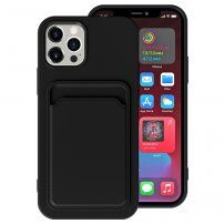 Kryt s kapsou na karty pro iPhone 13 Pro Max - černý