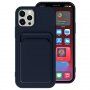 Kryt s kapsou na karty pro iPhone 12 mini - tmavě modrý