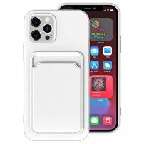 Kryt s kapsou na karty pro iPhone 12 Pro Max - bílý