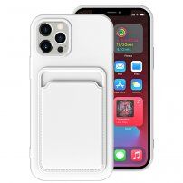Kryt s kapsou na karty pro iPhone 13 Pro Max - bílý
